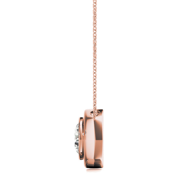 1 CT Lab Diamond Rose Gold Solitaire Pendant