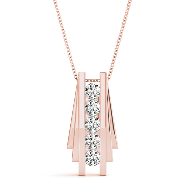 Rose Gold Multi-Diamond Fashion Pendant 0.5ctw