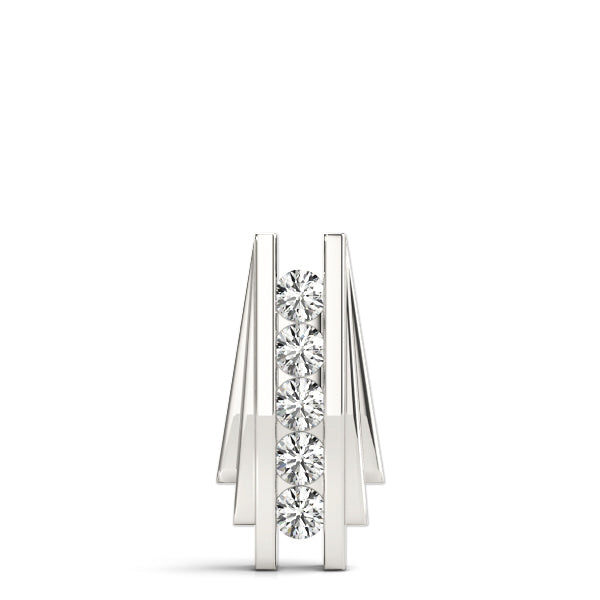 White Platinum 5-Diamond Fashion Pendant Necklace