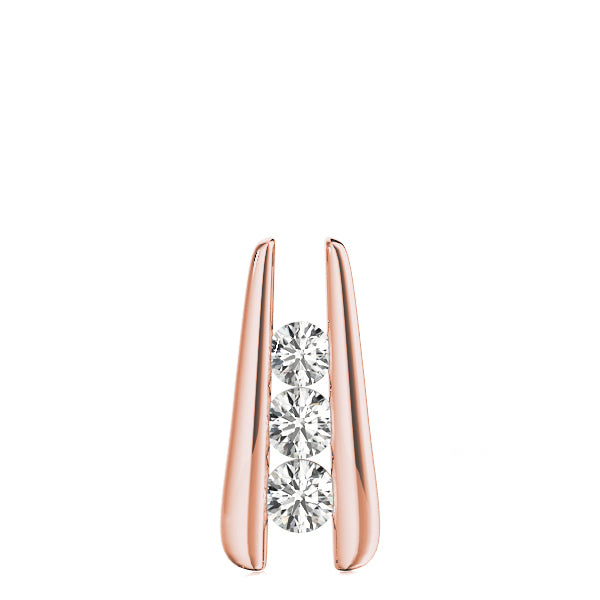 Rose Gold Lab Diamond 3-Stone Pendant 0.5ctw