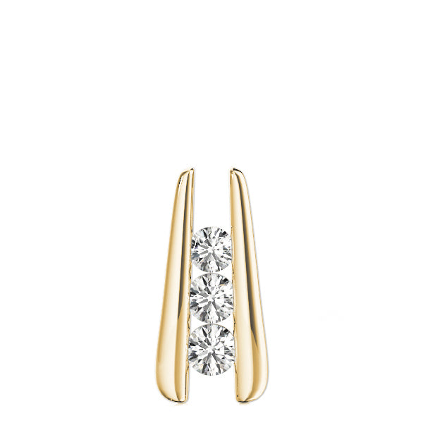 18K Yellow Gold Lab Diamond 3-Stone Pendant