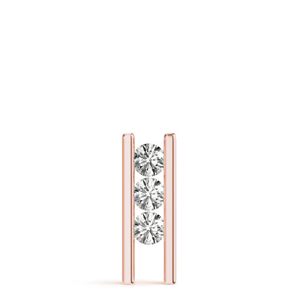 Rose Gold 3-Stone Lab Diamond Pendant