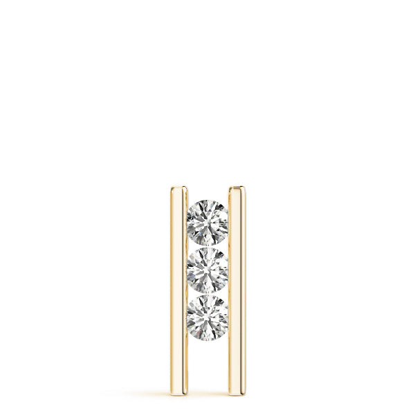 3-Stone Lab Diamond 18K Yellow Gold Pendant