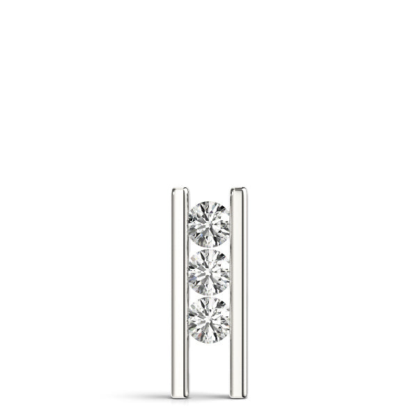 18K White Gold Diamond 3-Stone Pendant