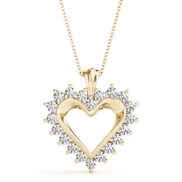 Yellow Gold Lab Diamond Heart Pendant