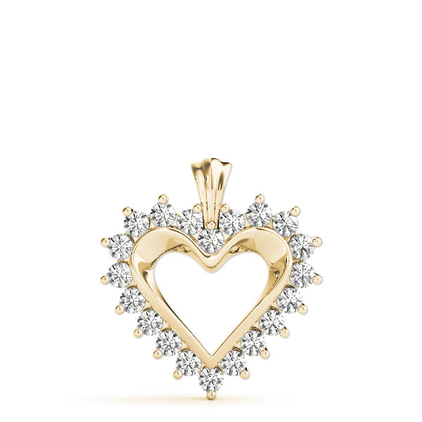 Yellow Gold Lab Diamond Heart Pendant