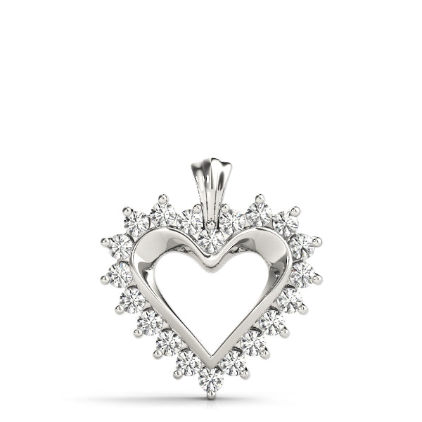 White Gold Lab Diamond Heart Pendant