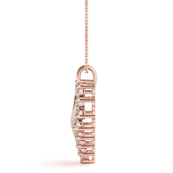 18K Rose Gold Multi-Diamond Heart Pendant