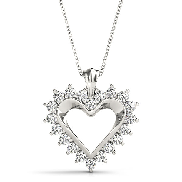 Platinum Lab Diamond Heart Pendant Jewelry