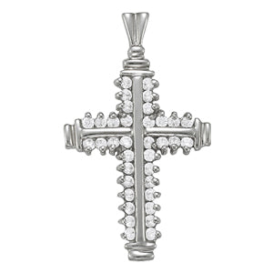 White Gold Diamond Cross Pendant | Religious Jewelry