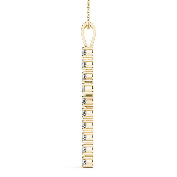 14K Yellow Gold Diamond Cross Pendant Jewelry