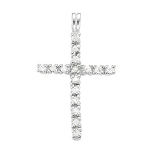 White Gold 1/2 CT Diamond Cross Pendant