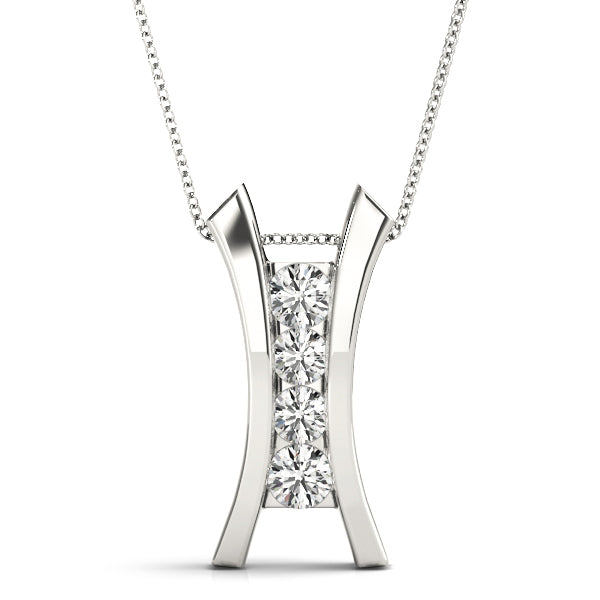 18K White Gold Lab Diamond Pendant