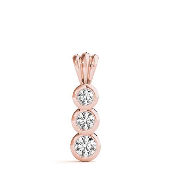Rose Gold 3-Stone Lab Diamond Pendant