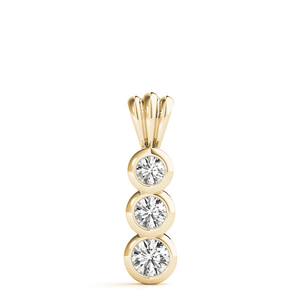 18K Yellow Gold Lab Diamond 3-Stone Pendant