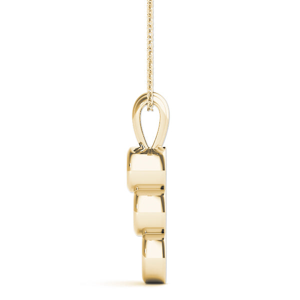 18K Yellow Gold Lab Diamond 3-Stone Pendant