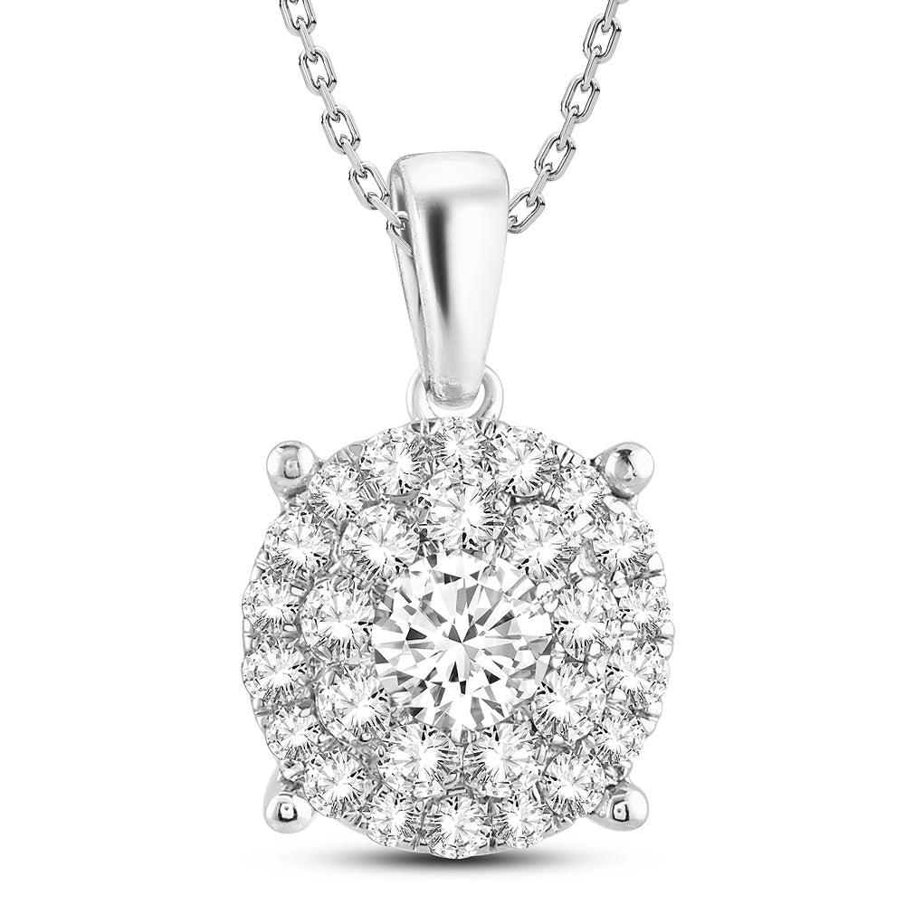 Sophisticated 14k White Gold 1ct Lab Diamond Pendant