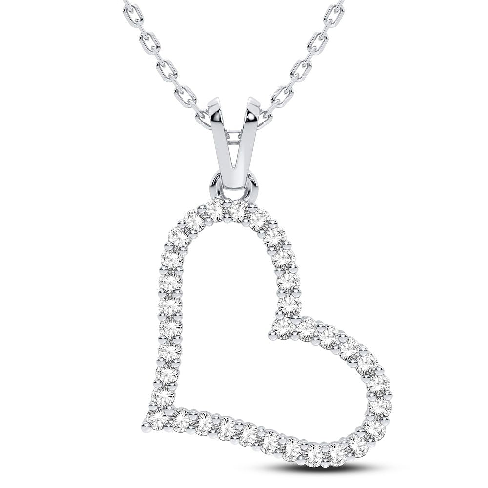 Elegant 14k White Gold 0.25CT Lab Diamond Pendant