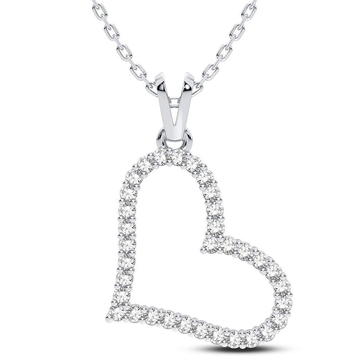 Elegant 14k White Gold 0.25CT Lab Diamond Pendant