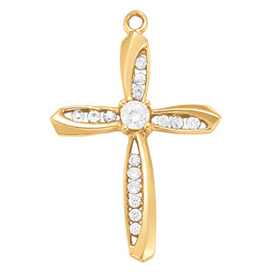 Platinum Diamond Religious Cross Pendant