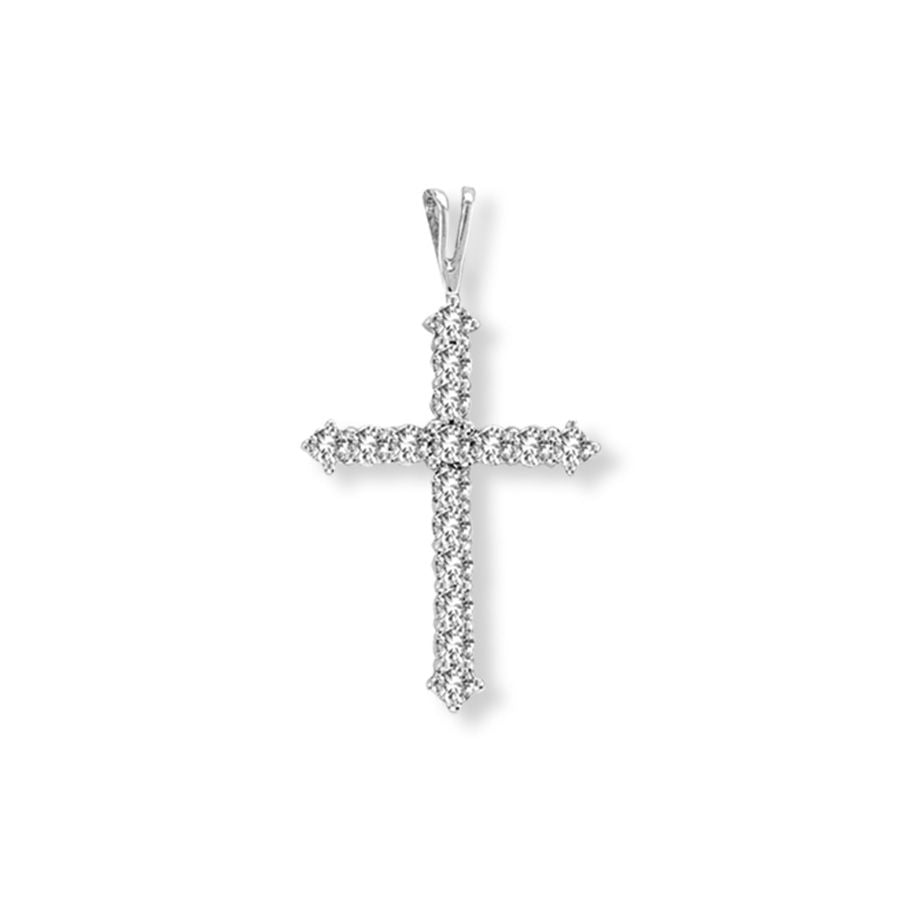 Luminous 14k White Gold Lab Diamond Womens Pendant Necklace