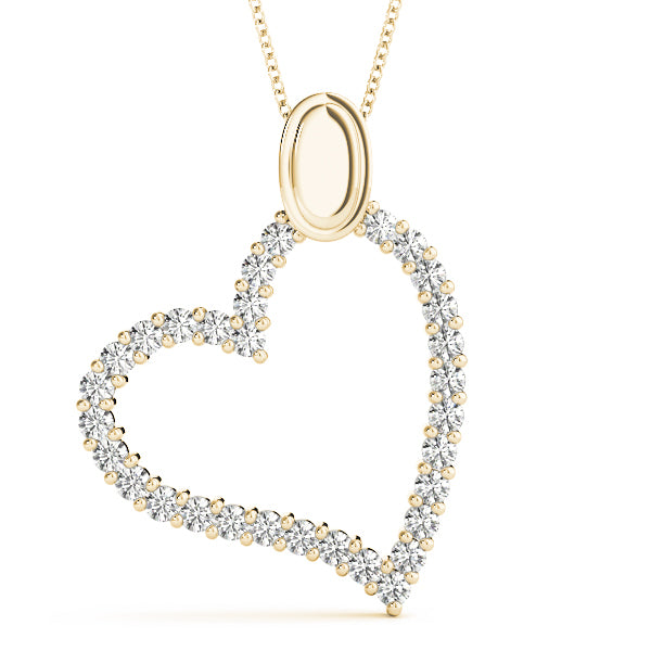 18K Yellow Gold Diamond Heart Pendant