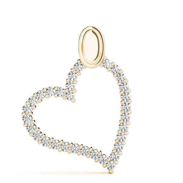 18K Yellow Gold Diamond Heart Pendant