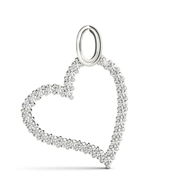 White Gold Diamond Heart Pendant Jewelry