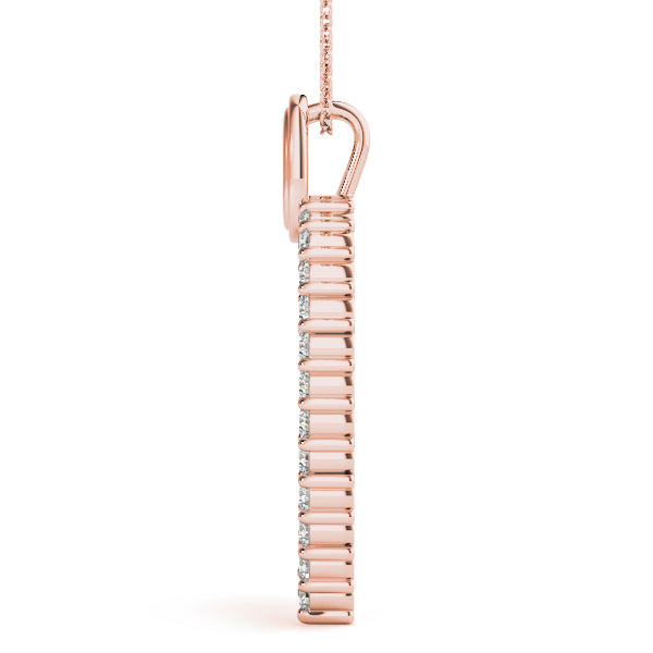 18K Rose Gold Diamond Fashion Pendant
