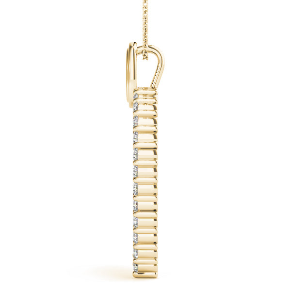 14K Yellow Gold Multi-Diamond Heart Pendant