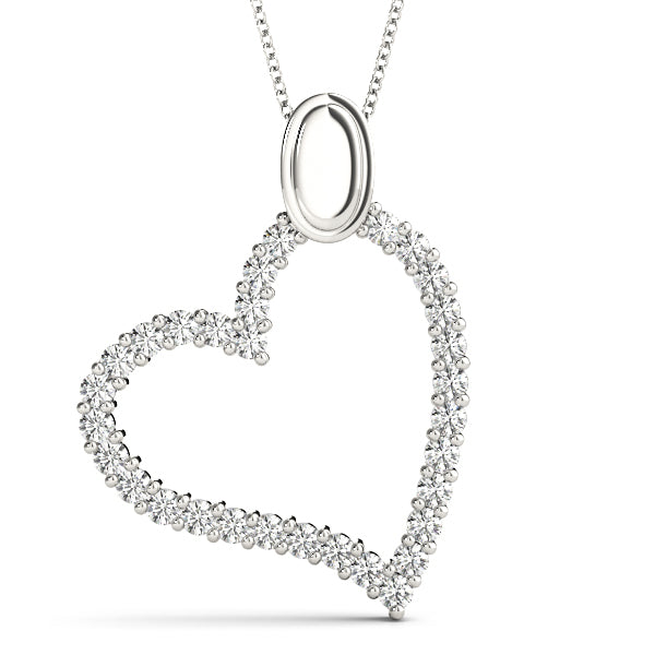 White Gold Diamond Heart Pendant Jewelry
