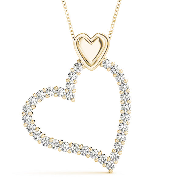 Yellow Gold Lab Diamond Heart Pendant