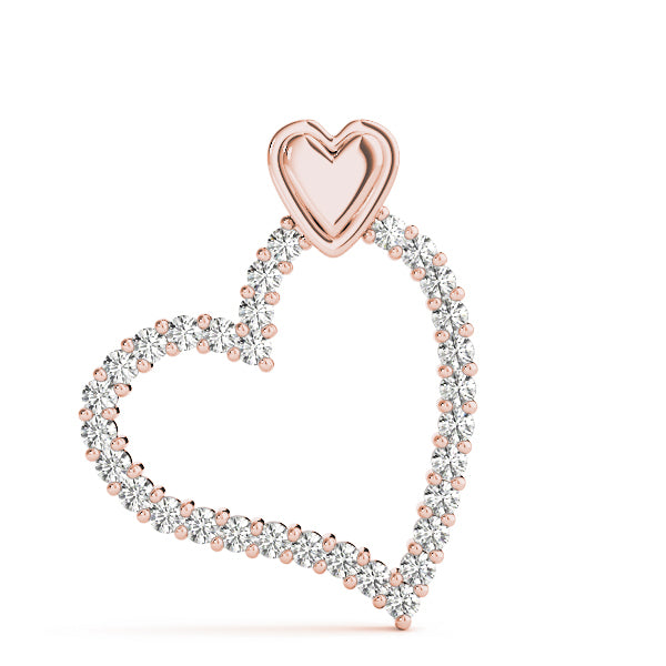 18K Rose Gold Multi-Diamond Heart Pendant