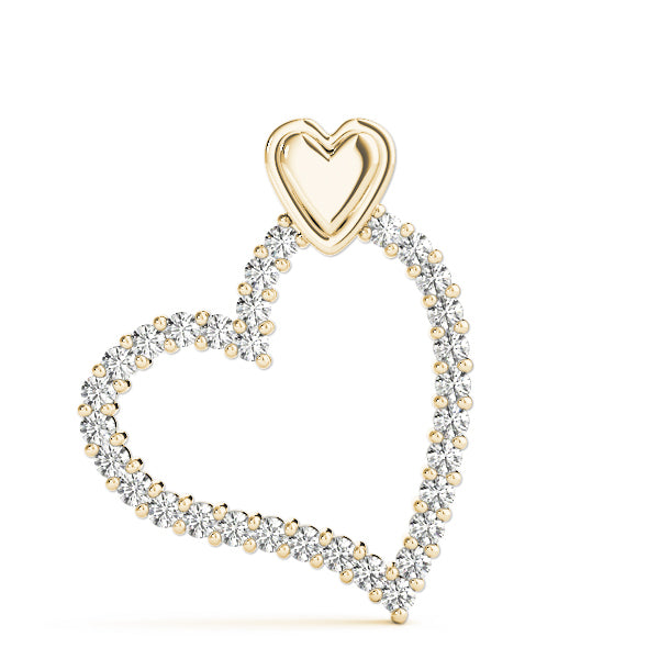 Yellow Gold Lab Diamond Heart Pendant