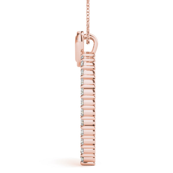 18K Rose Gold Multi-Diamond Heart Pendant