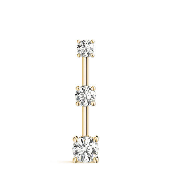 18K Yellow Gold 1 ct Diamond Three-Stone Pendant
