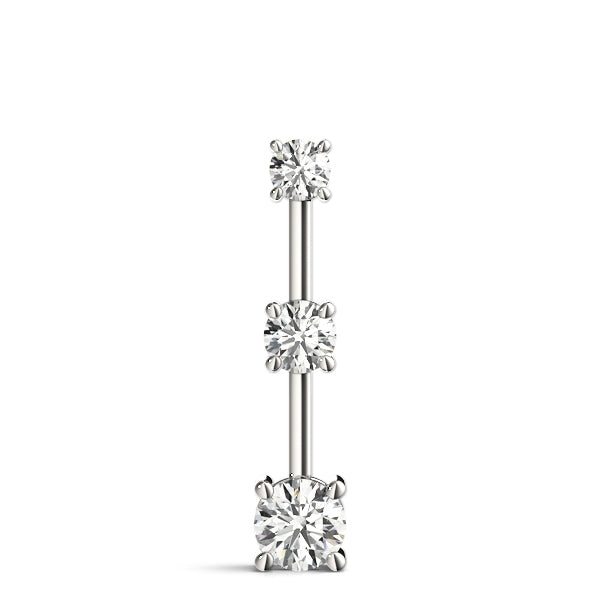 Platinum 1 ct Round Diamond Three-Stone Pendant