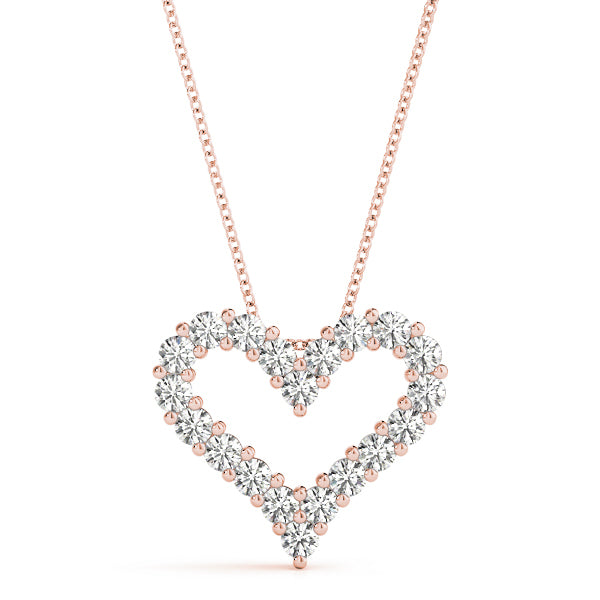 Rose Gold Lab Diamond Heart Pendant Jewelry