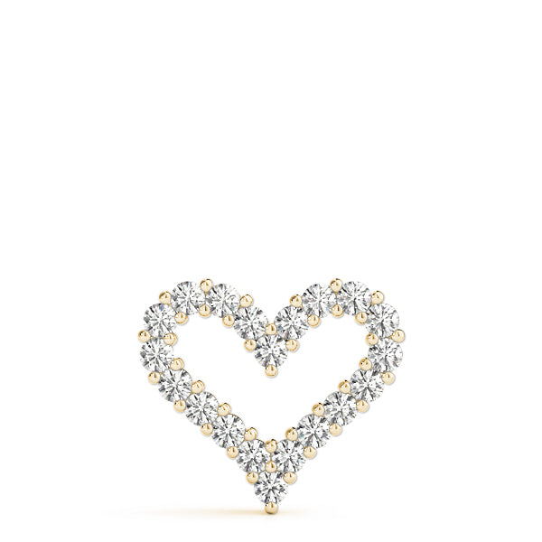 18K Yellow Gold Multi-Diamond Heart Pendant