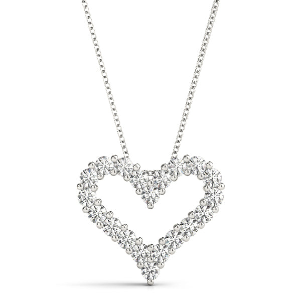 White Platinum 1CT Diamond Heart Pendant