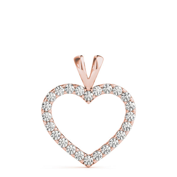 Rose Gold 26-Diamond Heart Pendant