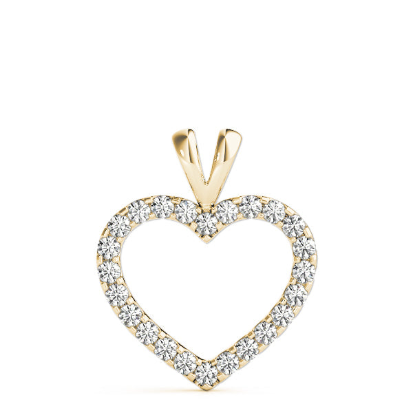 14K Yellow Gold Multi-Diamond Heart Pendant