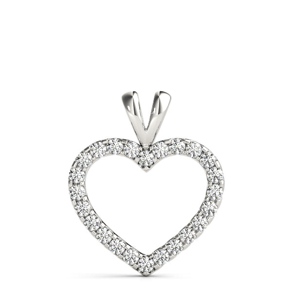 White Gold Lab Diamond Heart Pendant