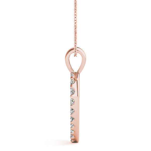 18K Rose Gold Multi-Diamond Heart Pendant