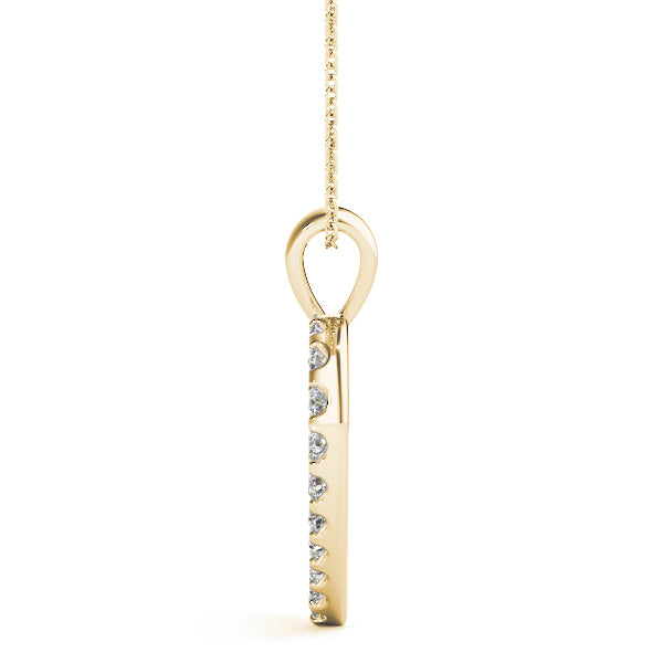 18K Yellow Gold Diamond Heart Pendant