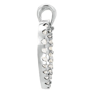 White Platinum Multi-Diamond Heart Pendant