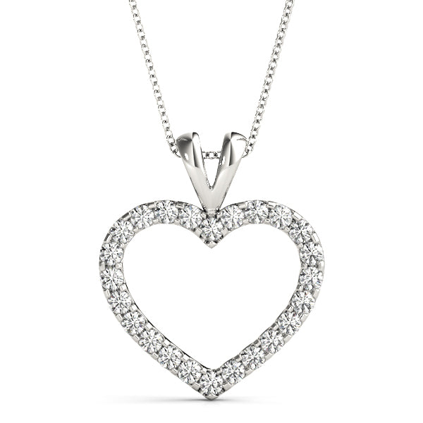 White Gold Lab Diamond Heart Pendant