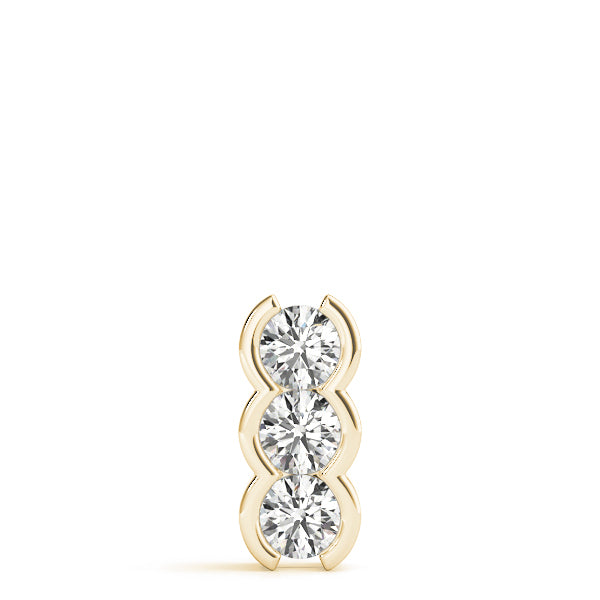 3-Stone Diamond 18K Yellow Gold Pendant