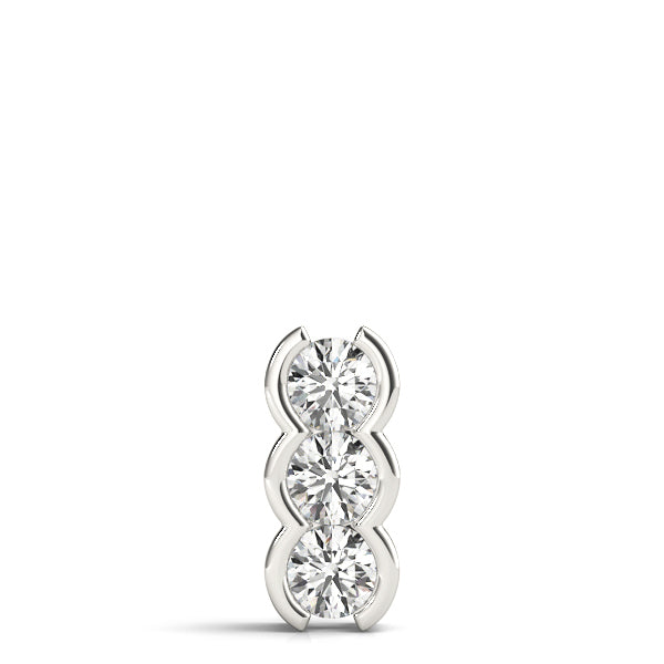 White Platinum 3-Stone Lab Diamond Pendant