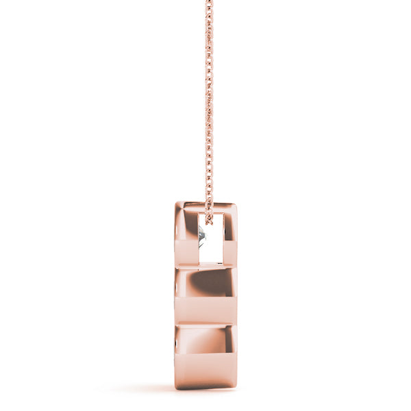 18K Rose Gold Diamond 3-Stone Pendant